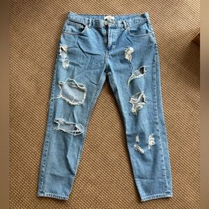 Forever 21 Ripped Light Wash Jeans